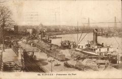 CPA Nantes Panorama of the port Boat