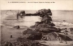Bernerie - Rander des Strandes und der Verdammung der Felsen in Meer - CPA