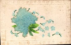 Bluht - Blumen - kunstvollen Blumenstrauss weg von den blauen Bluten - CPA