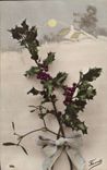 Fetes - Heureuse Annee - houx - holly - Happy New Year - CPA 
