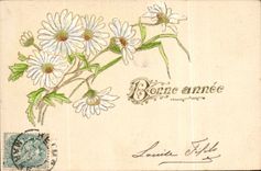 Blumen - Blumen - gluckliches neues Jahr - Ganseblumchen - CPA