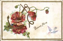 Blumen - Blumen - gutes Festival - Vogel - CPA