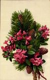 Blumen - Blumen - Blumenstrauss mit Bumsennadeln - CPA
