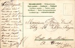 Blumen - Blumen - Buchstabe verziert mit purpurroten Blumen und Dichtung - Anker - CPA