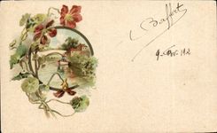 Blumen - Blumen - wenig Boot - Boot - CPA