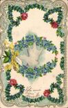 Blumen - Blumen - flaral Herzen - der recht einzufassen Victorian - CPA Colomb tauchten