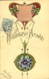 Fetes - Holiday - Heureuse Annee - Happy New Year - trefle - four leaf clover - CPA 