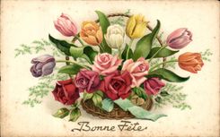 Blumen - Blumen - Tennisschuh weg von den Tulpen - gutes Festival - CPA