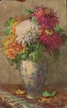 Blumen - Blumen - Vase gefullt mit bunten Blumen - CPA