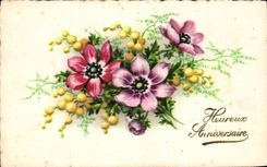 Blumen - Blumen - Blumenblumenstrauss - alles Gute zum Geburtstag - Victorian - CPA
