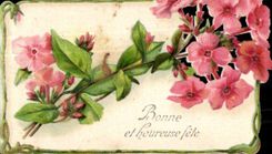 Blumen - Blumen - gutes Festival - Karte schnurt sich - Victorian - CPA