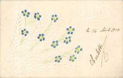 Blumen - Blumen - Blumenskizze - CPA