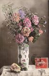 Bluht - Blumen - Vase weg vom Rosa - Victorian - CPA