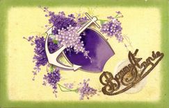 Blumen - Blumen - gluckliches neues Jahr - amall empfindliche Blumen - Anker - ancor - CPA