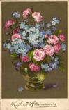 Bluht - Blumen - victorian Vase - CPA