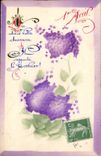Blumen - Blumen - Victorian bilden - Ier April - CPA