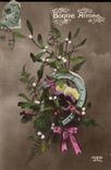 Fetes - Bonne Annee - houx - holly - CPA 