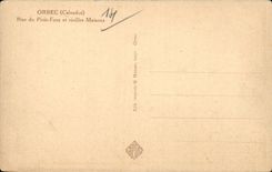 Orbec aus Abflussrinne - Strasse des kleinen Ofens und der alten Hauser heraus - CPA