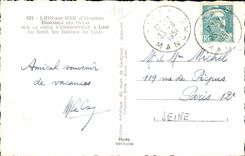 CPSM Lion sur Mer Together of the villas on the dam of Hermanville has Lion At the bottom the cliffs of Lion