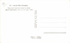 CPSM Luc auf dem Seedenkmal welches die Daten des 23 September 1941- und 6 Juni 7th 1944 gedenkt