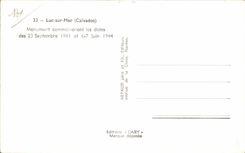 CPSM Luc on sea Monument commemorating the dates of the September 23rd 1941 and 6 June 7th 1944