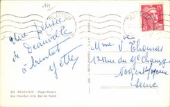 Deauville CPA bluhte Strandbretter und den Stab der Sonne