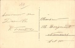 Deauville - gebluhter Strand - Eingang des Normandie-Hotels - CPA