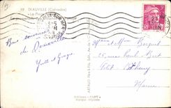 Deauville - der gebluhte Strand - der Weg der Bretter des Strandes - CPA