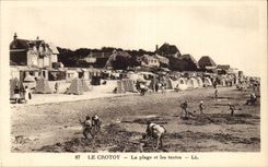 Crotoy - the Beach and tents - CPA