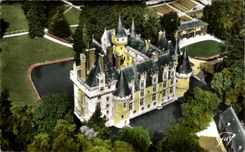 CPSM En avion sur Vigny Le chateau 