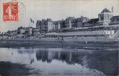CPA Cabourg der Strand und das grosse Hotel