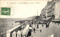 Cabourg CPA der Verdammungsweg und der Strand