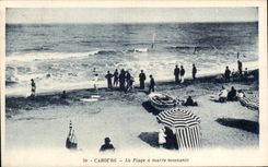 Cabourg CPA der Strand hat steigende Flut
