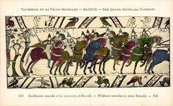 CPA Bayeux Tapestry of the queen Mathilde Guillaume market with the meeting of Harold