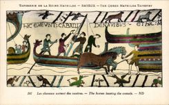 CPA Bayeux Tapisserie of the queen Mathilde Guillaume east arrives has Pevensey