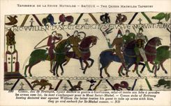 CPA Bayeux Tapisserie of the queen Mathilde Conan Duc of Brittany having declares the war has Guillaume