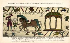 CPA Bayeux Tapisserie of the Guillaume Queen informs of the message of Edouard the confessor