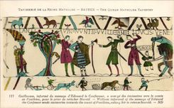 CPA Bayeux Tapisserie of the Guillaume Queen informs of the message of Edouard the confessor