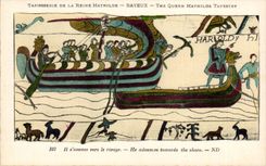 CPA Bayeux Tapisserie of the Queen It advances towards the shore
