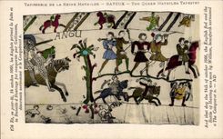 CPA Bayeux Tapisserie of the Queen October 14th 1066 the English escaped Hastings