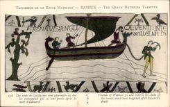 CPA Bayeux Tapisserie of the Mathilde Queen Of the friends of Guillaume will learn to the duke the events which are master keys