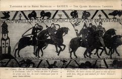 CPA Bayeux Tapisserie de Reine Mathilde Conan duc de Bretagne ayant declare la guerre a Guillaume