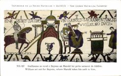 CPA Bayeux Tapisserie de Reine Mathilde Guillaume se rend a Bayeux