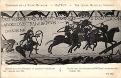 CPA Bayeux Tapisserie de la reine Mathilde Harold sauve les Normands et l'armee de Guillaume marche vers Dol