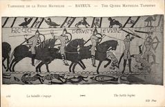 CPA Bayeux Tapisserie de la reine Mathilde La bataille s'engage