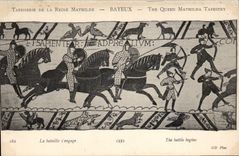 CPA Bayeux Tapisserie de la reine Mathilde La bataille s'engage