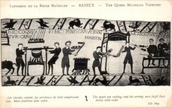 CPA Bayeux Tapisserie de la reine Mathilde Les viandes cuisent les serviteurs de table remplissent leurs fonctions avec 