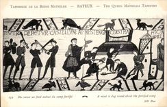 CPA Bayeux Tapisserie de la reine Mathilde On creuse un fond autour du camp fortifie