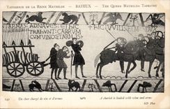 CPA Bayeux Tapisserie de la reine Mathilde Un char charge de vins et d'armes