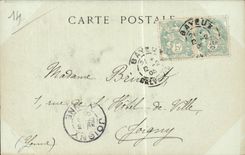 CPA Bayeux gesehen auf Aure mit der Prachtstrasse der Station